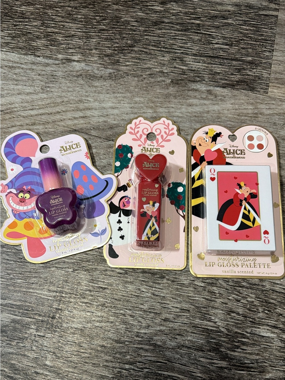 Disney Alice in Wonderland Lip Gloss Set Bundle – New & Sealed